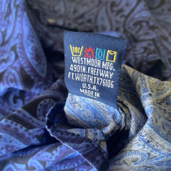 Panhandle Rough Stock Men's Medium Slim Pasiley Long Sleeve Snap Shirt - Picture 10 of 10